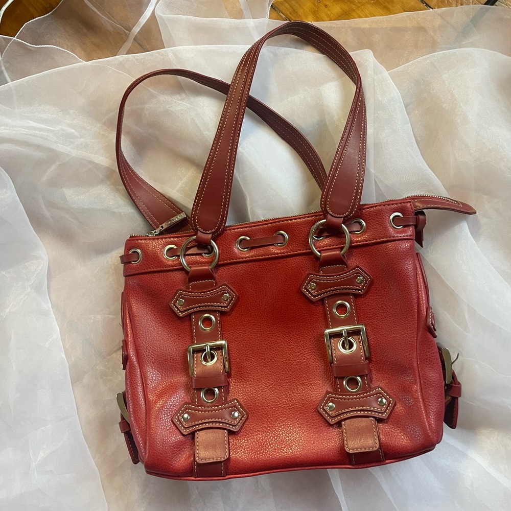 Red western style shoulder bag